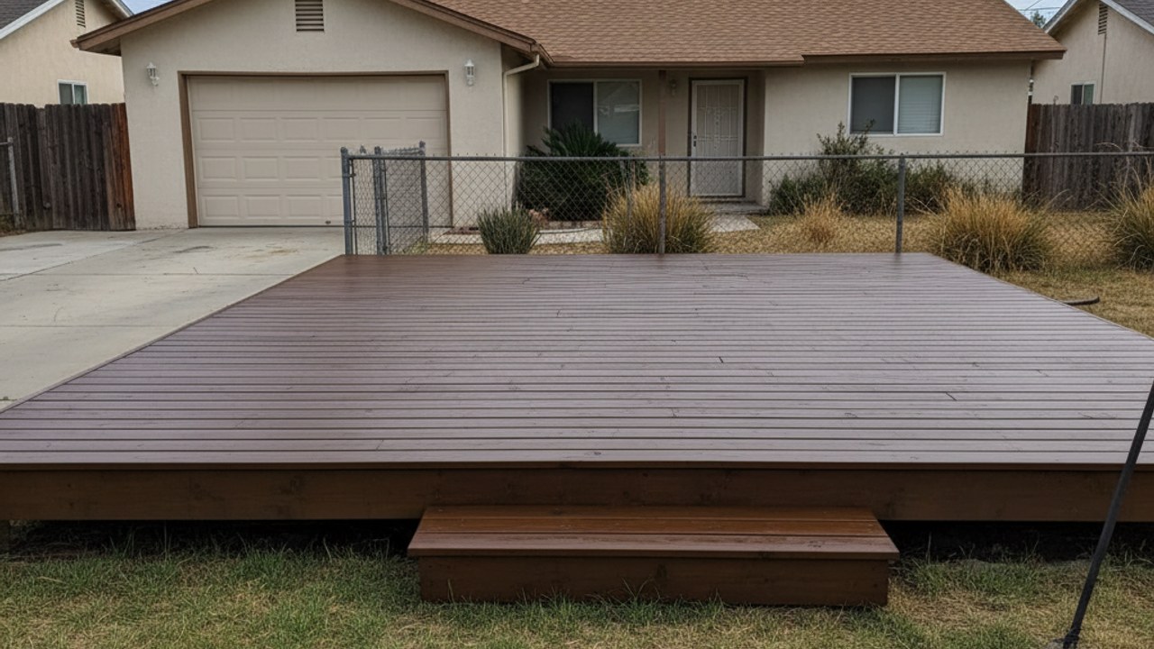 Deck Installation completed by Coastal Deck Solutions in Kerman, CA